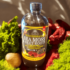 BLADDERWRACK SEA MOSS &, BEET ROOT WITH TURMERIC,YOHIMBE, &SUMMA ROOTS 5 IN 1