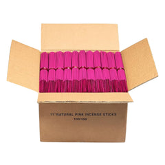 PREMIUM UNSCENTED 11" PINK INCENSE STICKS - 10,000 STICKS (100 BUNDLES)