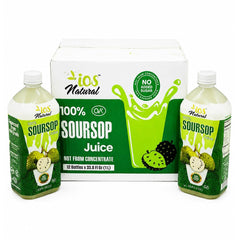 IOS Natural 100% Soursop Juice – 33.8 fl oz (1L) | Case of 12