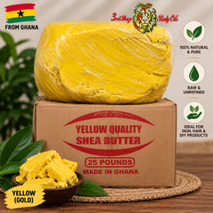 100% Raw African Shea Butter – Unrefined & Pure from Ghana - 25lbs