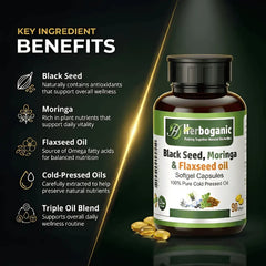 Black Seed, Moringa & Flaxseed Softgel Capsules