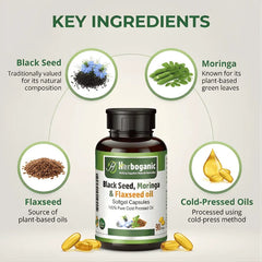 Black Seed, Moringa & Flaxseed Softgel Capsules