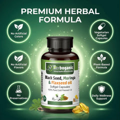 Black Seed, Moringa & Flaxseed Softgel Capsules