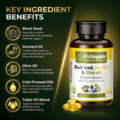 Black Seed, Mustard & Olive Softgel Capsules