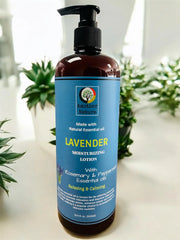 Lavender - Body Lotion Infuse with Rosemary & Peppermint Essential Oil - 16oz