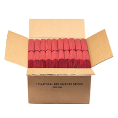PREMIUM UNSCENTED 11" RED INCENSE STICKS - 10,000 STICKS (100 BUNDLES)