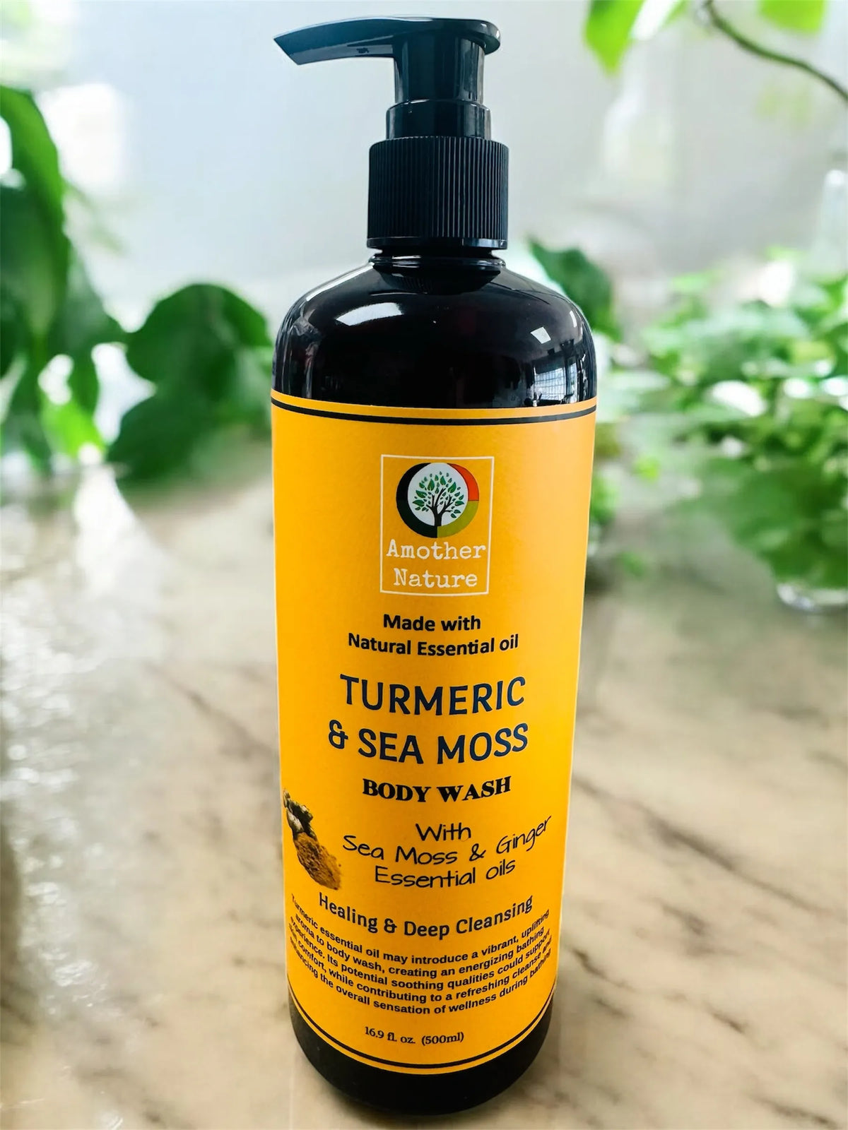 Turmeric & Sea Moss - Body Wash Infuse with Ginger Essential oil - 16oz