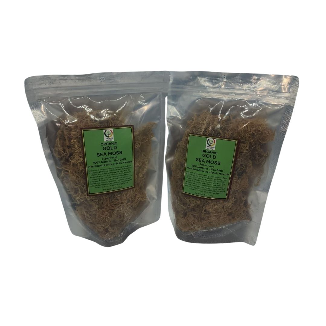 AMOTHER NATURE ORGANIC GOLD SEA MOSS SUPER FOOD - 100% NATURAL - NON GMO (8OZ BAG)