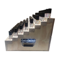 CUSTOM POP-UP SHOP WOODEN PRODUCT DISPLAY (162 ct.) w/ EXTRA PRODUCT STORAGE